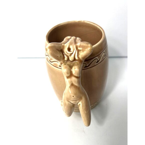 Vintage Art Deco Dorothy Kindell Nude Female Strip Tease Ceramic Art Pottery Mug - Picture 5 of 8